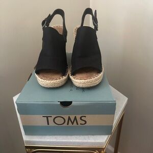 TOMS Women's Black Espadrille Sandals